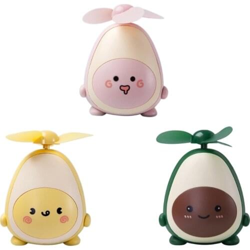 J0PE Mute Hanging Neck Wrist Fan Portable Avocado-shaped Fan Silent USB Rechargeable Fan for Indoor Outdoor