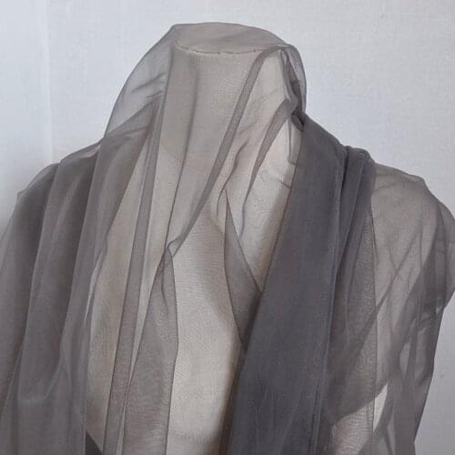 Vintage Soft Gray Tulle Lace Fabric Transparent Veils Lace Bridal Supplies Party Decor Headband Accessories 62" Width By The Yar