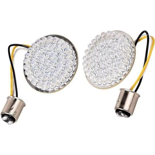 2pcs Motorcycle White Red 2"Bullet Style 1157 LED Turn Signal Inserts For Harley Dyna Tri Glide Sportster Touring