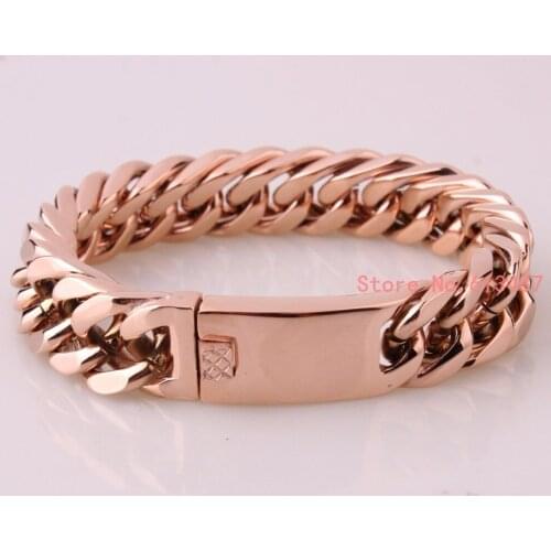New Arrival Fashion Jewelry Female Accessories Stainless Steel Plating Rose Gold Link Chain Woman Chram Bracelets