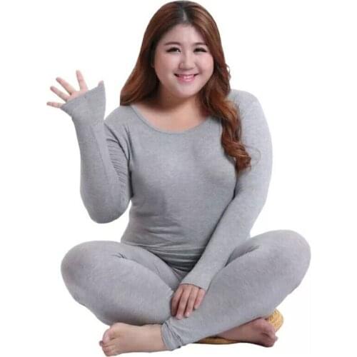 Long Sleeve Women Plus Size Thermal Long Johns Autumn Women Long Johns Solid Warm Women Thermal Underwear 3XL 4XL 5XL 90KG Wear