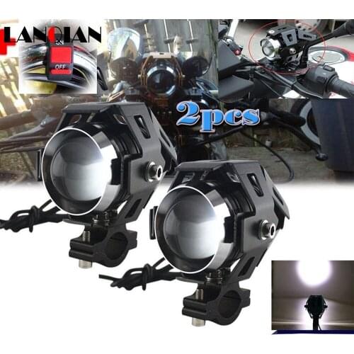 1 pair motorcycle rcycle lighthouse 125 W LED U5 conductionDRL head auxiliary car fog spot working light