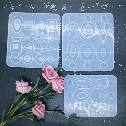 1PCS geometric transparent silicone mold earring pendant silicone mold DIY making earring jewelry mold