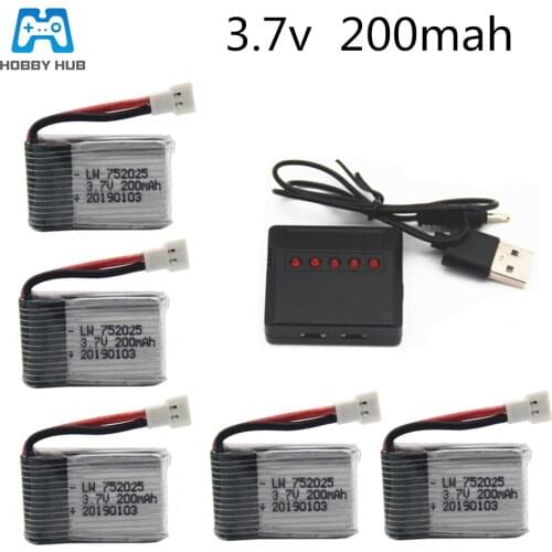 3/4/5pcs 3.7V 200mAh battery+USB fast charger For Syma X11 X4 X13 Quadcopter Droen rc Parts high quality 3.7 v battery group