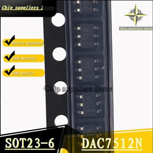5PCS-20PCS) DAC7512N SOT23-6 7512N SOT236 Code: D12N Digital-to-analog converter chip IC Brand new original