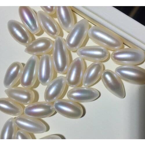 MADALENA SARARA 8-9mm AAA Freshwater Pearl Long Rice Shape Pearl Bead Diy Jewelry Making 5pcs/lot