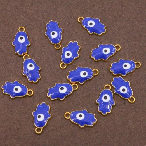 6pcs Fatima Hand DIY Bracelet Necklace Pendant God Evil Eye DIY handmade necklace bracelet and jewelry accessories for women