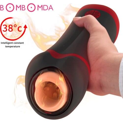 Automatic Thrusting Piston Male Masturbator Cup Retractable Voice Interaction Masturbator for Men Heating Blowjob Sex Machine