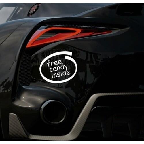 Free Candy Inside Funny Decal Sticker Window Laptop motorcycle Stickers 12.5cm