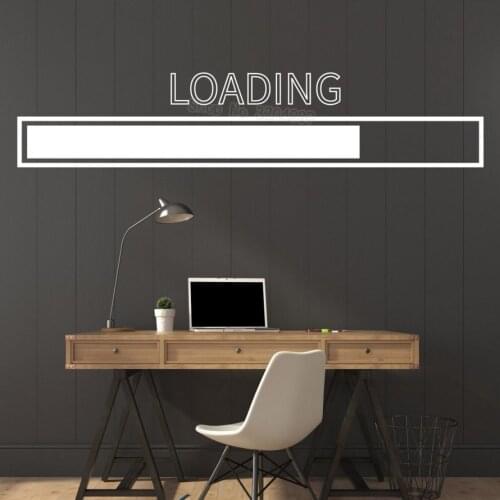 Large Vinyl Decal Loading Gamer Video Game Computer Play Room Wall Stickers Home Decoration Living Room Art Murals Gift YY617