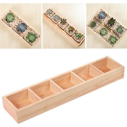Multi Grid Wooden Flower Pot Bonsai Planter Box Nursery Planter Pot Desktop Storage Holder Succulent Plant Storage Organizer