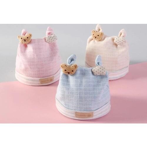 Spring Baby Hats For Girls Cap Cute Ear Newborn Boys Girls Knitted Print Caps Beanies baby bonnet Toddler Kids Hat
