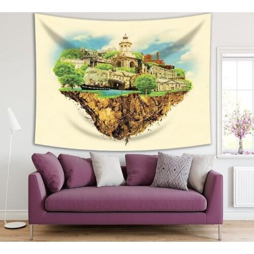 Tapestry Dublin City Historic Architecture Cityscape Landmark Panorama Scenery Brown Green Blue