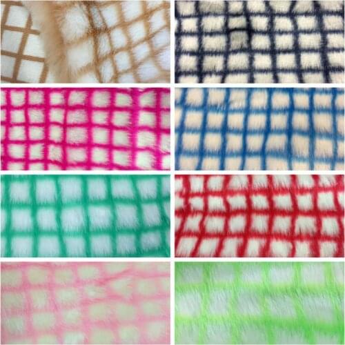 Plush high-quality fabric, big fur jacquard, small square jacquard, plush fabric, toy, shoe, luggage fabric