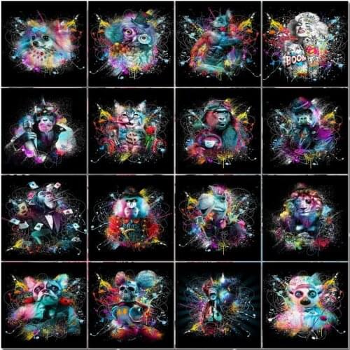 GATYZTORY DIY Pictures By Number Monkey Kits Drawing On Canvas Hand Painted Picture Art Painting By Numbers Animal Gift Home D