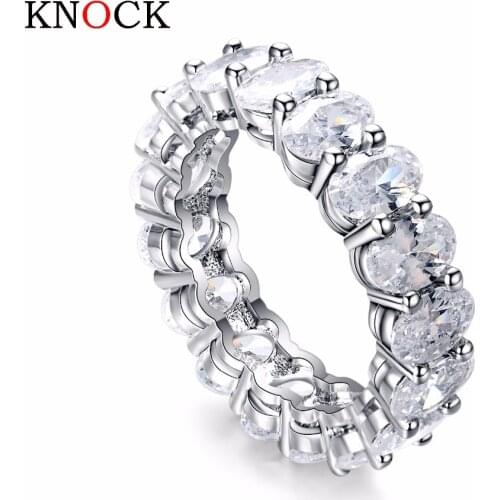 KNOCK high quality Fashion Luxury Charm Cz Wedding Ring Women Party Jewelry set For Women Bridal bijoux