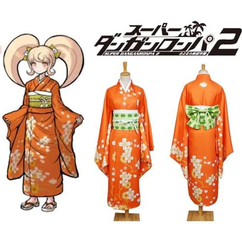 Anime Super DanganRonpa 2 Hiyoko Saionji Cosplay Costume Kimono Dress Girls Women Halloween Carnival Costumes Custom Made