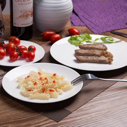 Creative Cutlery Simple Dishes Breakfast Plate Household White Bone China Steak Plate Cold Dishes Western Dishes Plate Tableware
