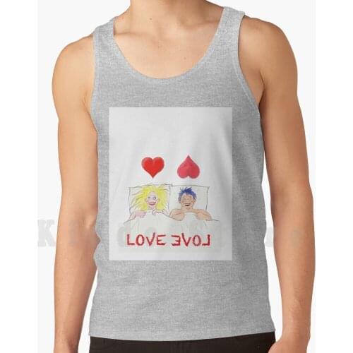 Couple’S Love tank tops vest 100% Cotton Love Couple Valentines Day Bed Romantic Funny Cartoon Sex Fun Gag Hope