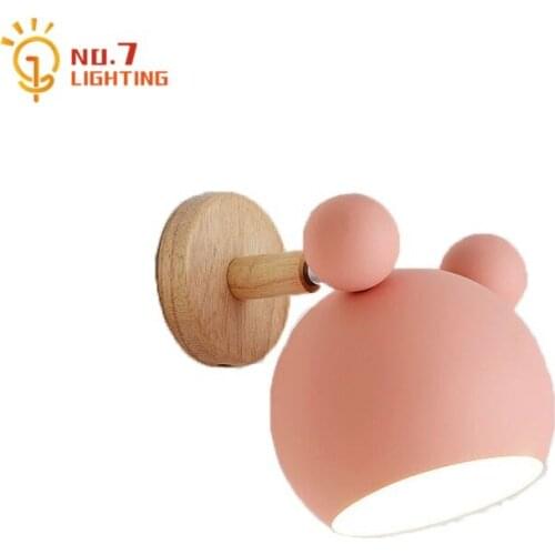 Nordic Lovely Animal Cartoon Wall Lamp Iron Art Decor Home Modern Wall Mounted Kids Room Corridor Bedroom Bedside Study Bathroom