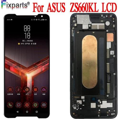Original Super Amoled For ASUS_I001DE ROG Phone 2 Phone II ZS660KL LCD Display+Touch Panel Digitizer For Asus ZS660KL LCD Screen