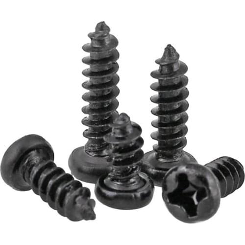 GuHua Black Philips Round Head Self Tapping Small Screws PA Cross Pan Head Tapping screws Electronic Mini Screw M1-M2 1000pcs