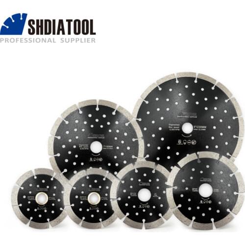 SHDIATOOL 1pc Dia 4/4.5/5/7/9" Diamond Segmented Saw Blade with Multi Hole Cutting Disc for Hard Material Stone Ceramic Tile