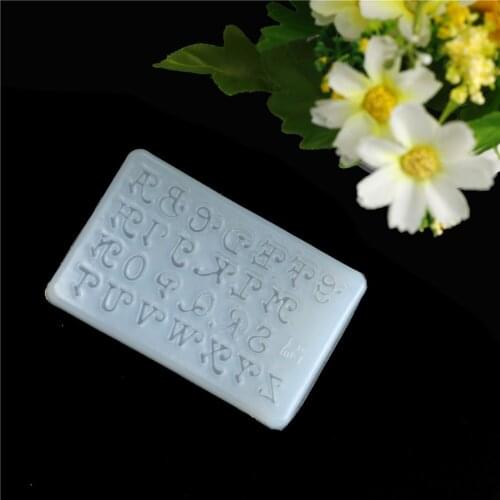 Silicone DIY Rectangle Alphabet Letters Jewelry Charm Tray Pendants Decorating Tool Jewelry Mold