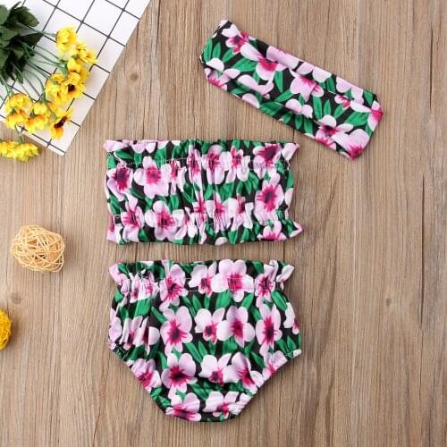 LB 2021 Cute Girls Clothes Sets FLOWER 2Pcs Cartoon Kids Tank Top and Pants Outfits for Girl Clothing Adorable
