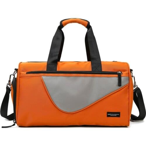 Sport Fitness Bag Women Patchwork Color Handbag With Shoe Organizer Bag Travel Bag For Women Duffle Bag Tote Gym Yoga Bag Bolso