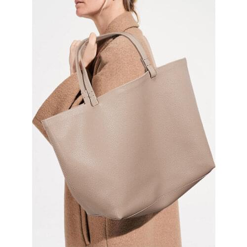 Minimalism French Style Women Tote Bag Luxury Genuine Leather Cowhide Handbags and Purses Large Shopper Bag Solid Color 2021 New