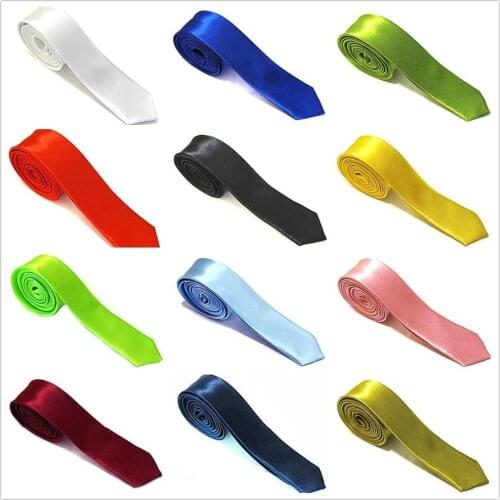 Slim tie Fashion Solid Skinny mens ties for men Narrow necktie 5cm