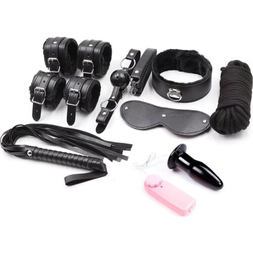 Adult Products Bondage Gears Patch Whip SM Toys Teaching Toy Flirting Feather Rope Handcuffs Vibrating Anal Plugs Neck Rings Egg