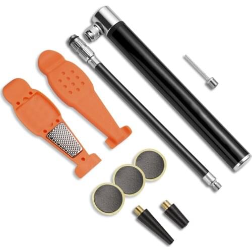 Bicycle air pump mountain bike mini air pump American French nozzle barometer aluminum alloy high pressure portable basketball