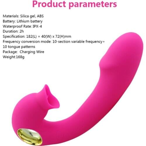 Tongue Licking Dildo Vibrator Oral Sex Nipple Sucker G Spot Vibrating Clitoral stimulation USB Charging Sex Toys For Women