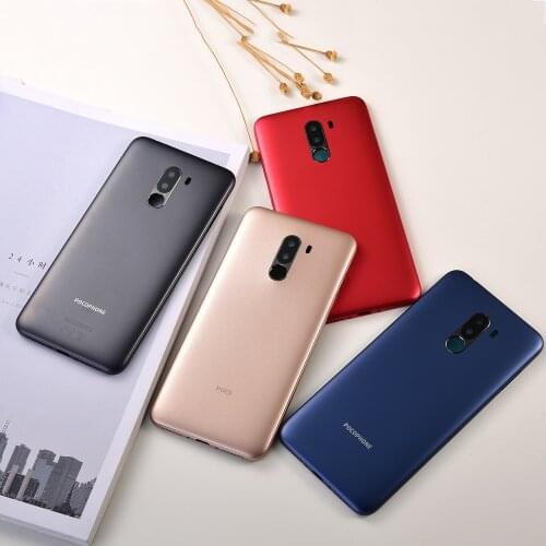 Original Xiaomi Pocophone F1 Battery Back Cover Plastic Door Housing Replacement Hard Battery Case For Xiaomi MI F1 with logo