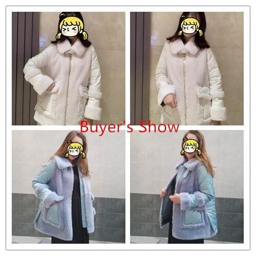 Shearling Sheep Fur Down Jacket Women Clothes 2020 Real Fur Coat Winter Jacket Women 100% Wool Coats Abrigo Mujer MY3532 s