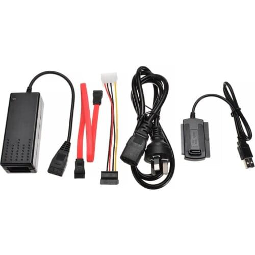 1SET USB 2.0 to SATA/IDE Adapter Power Cable 2.5" 3.5" External Transfer Converter Kit For Files Back Up Transfering Store
