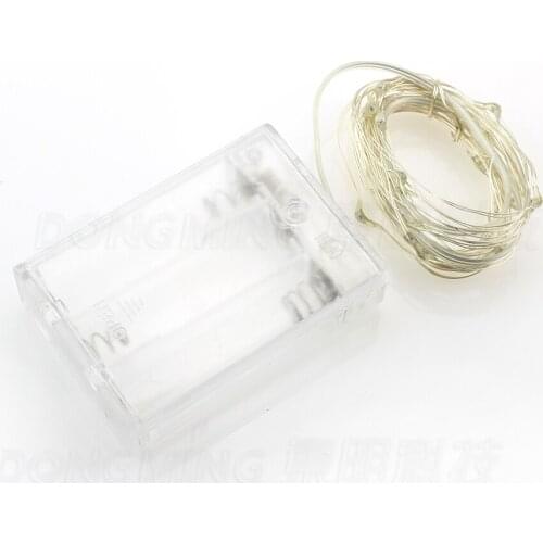 5m 50leds aluminum string Purple Christmas Light White Blue Green 3*AA battery led light Pink RGB LED String Light