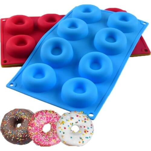8-Cavity Silicone Donut Mold Non-Stick Donut Baking Tray Desserts Biscuit Pasrty Muffins Chocolate Maker Mould Decoration Tools