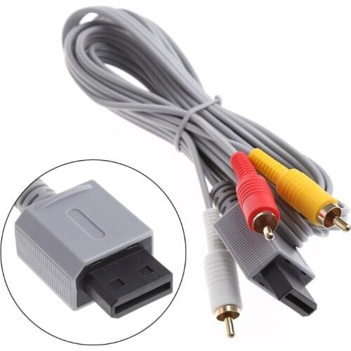Audio Video AV Stereo 3 RCA Composite Cable 1.8M For Nintendo Wii Game Console