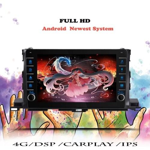 6+128G Auto 4G Android 10 Car Radio DVD for Toyota Highlander 3 XU50 2013-2020 Navigation GPS Video Wifi BT Tape Recorder Audio