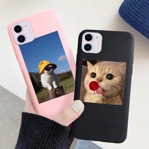 Case For iPhone 11 Cases iPhone 12 Pro Max 7 8 XR SE 2020 X Xs 6 6s Plus 12 Mini 5 5S Luxury Silicon Cute Cat Funda Covers Coque