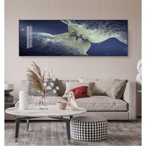 Decoration Picture for Home Pictures Canvas Painting Abstract Oil Painting on Canvas Love Kiss Poster Wall Art Room