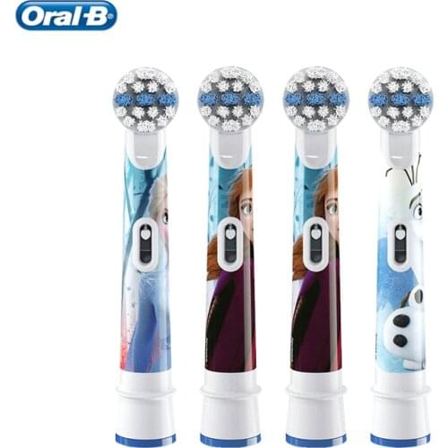 Oral B Kids Heads Brush Electric Toothbrush Heads Replacement Soft Refills Cartoon Round Rotation for Ages 3+ Children 4pc/pack