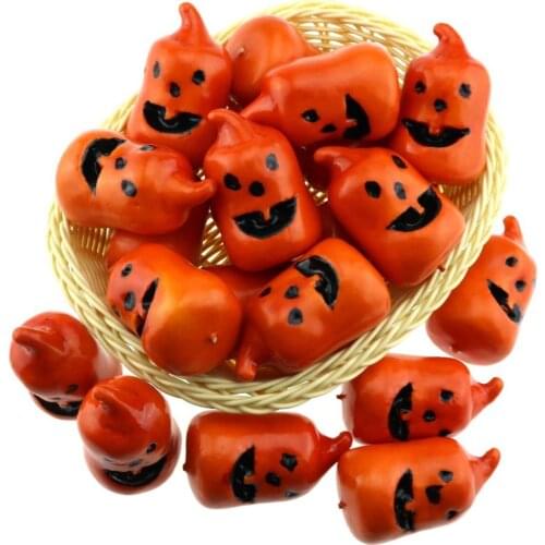 Gresorth 12pcs Fake Grimace Pumpkins Artificial Food Model for Home Kitchen Halloween Decoration - 6 cm