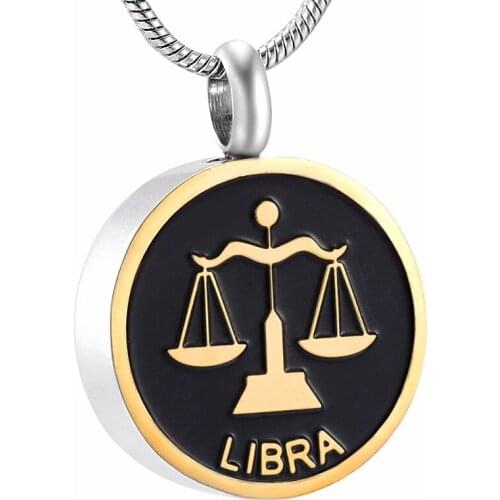 IJD9968 Stainless Steel The Birthday Series Libra Constellation sign Memorial Necklace for Ashes Urn Bracelet Souvenir