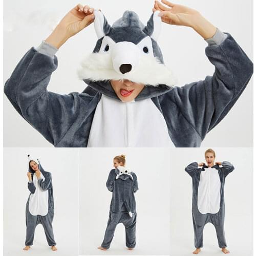 Animal Adult Kigurumi Unicorn Cat Onesie Pajama Panda Wolf Fox Lion Costumes Jumpsuit Christmas Anime Onesies Women Nightwear