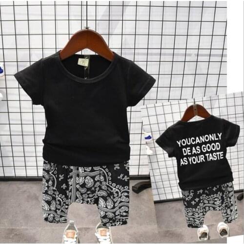 Boy Summer Clothing Set Boy Clothes Kids Short Sleeves Print Shirt+Flower Shorts 2pcs Suit Children Clothing 2-6years