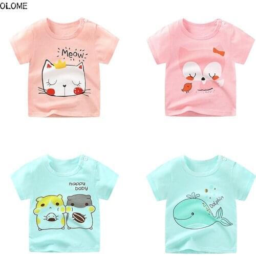 OLOME Cute Fashion Summer Cotton Baby t-shirts Toddler Girls and Boys Short Sleeves Clothing Unisex Children Top Tees